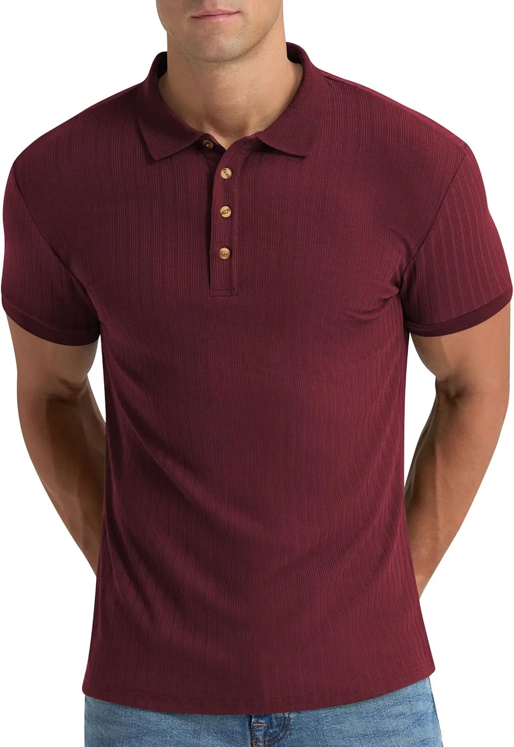 Aimeilgot Mens Polo Shirts Short Sleeve Casual Retro Summer T-Shirts Soft Knitted Classic Polo Tees