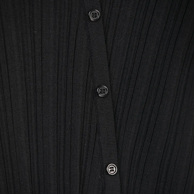 Black Slim V Neck Sweater