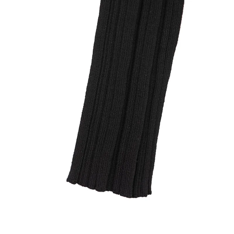 Black Slim V Neck Sweater