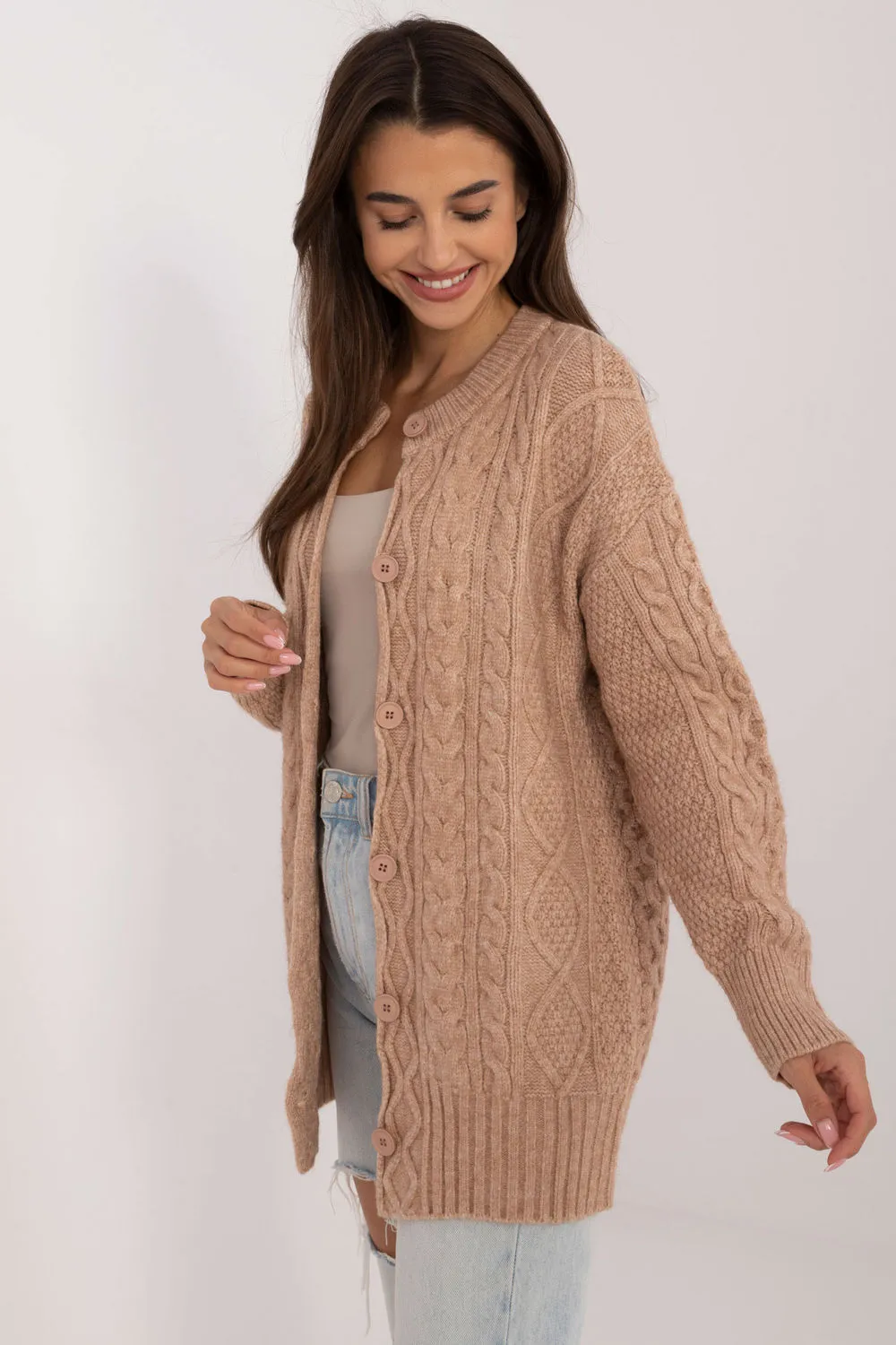 brown - Cardigan model 199630 AT