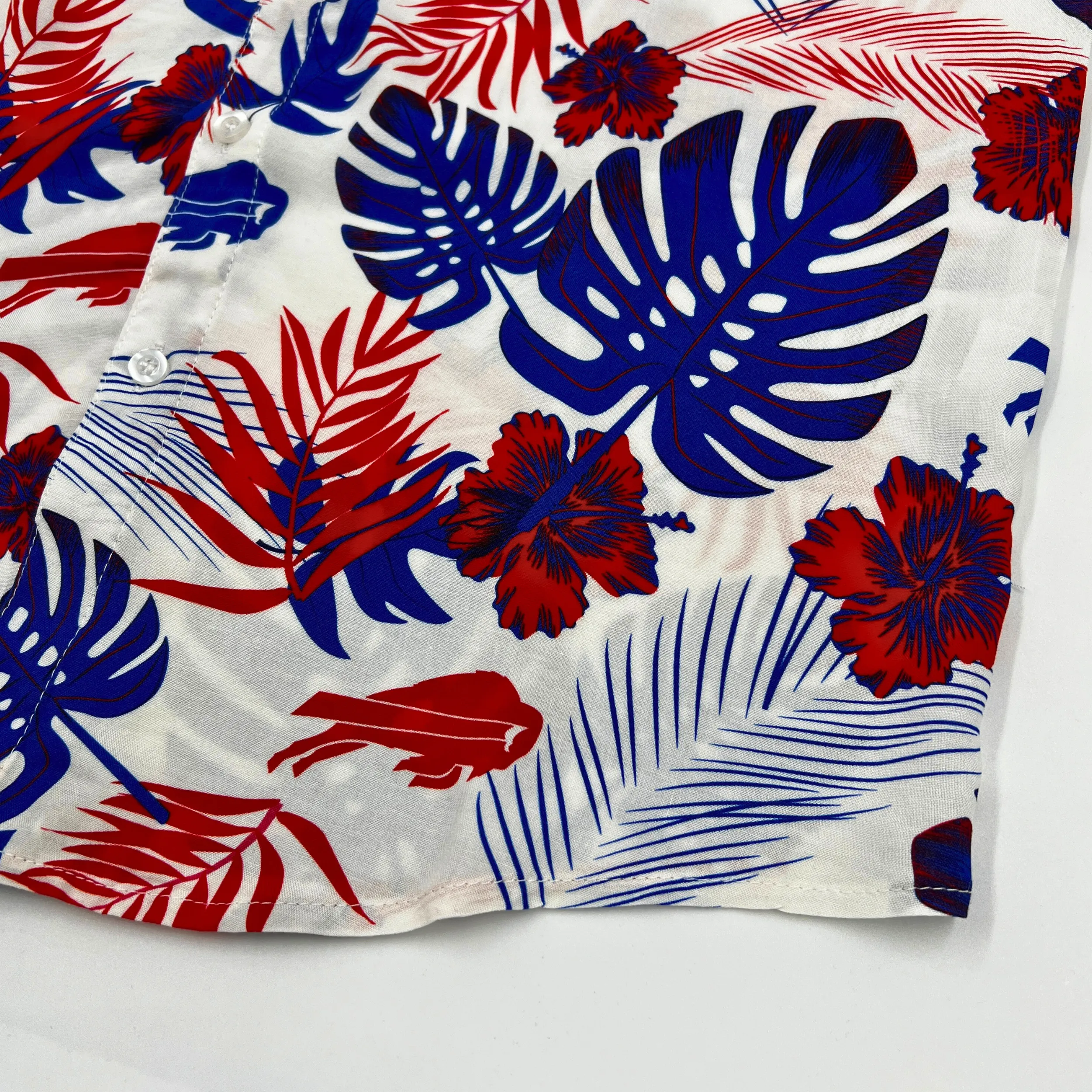 Buffalo Bills Spring Floral White Button Up