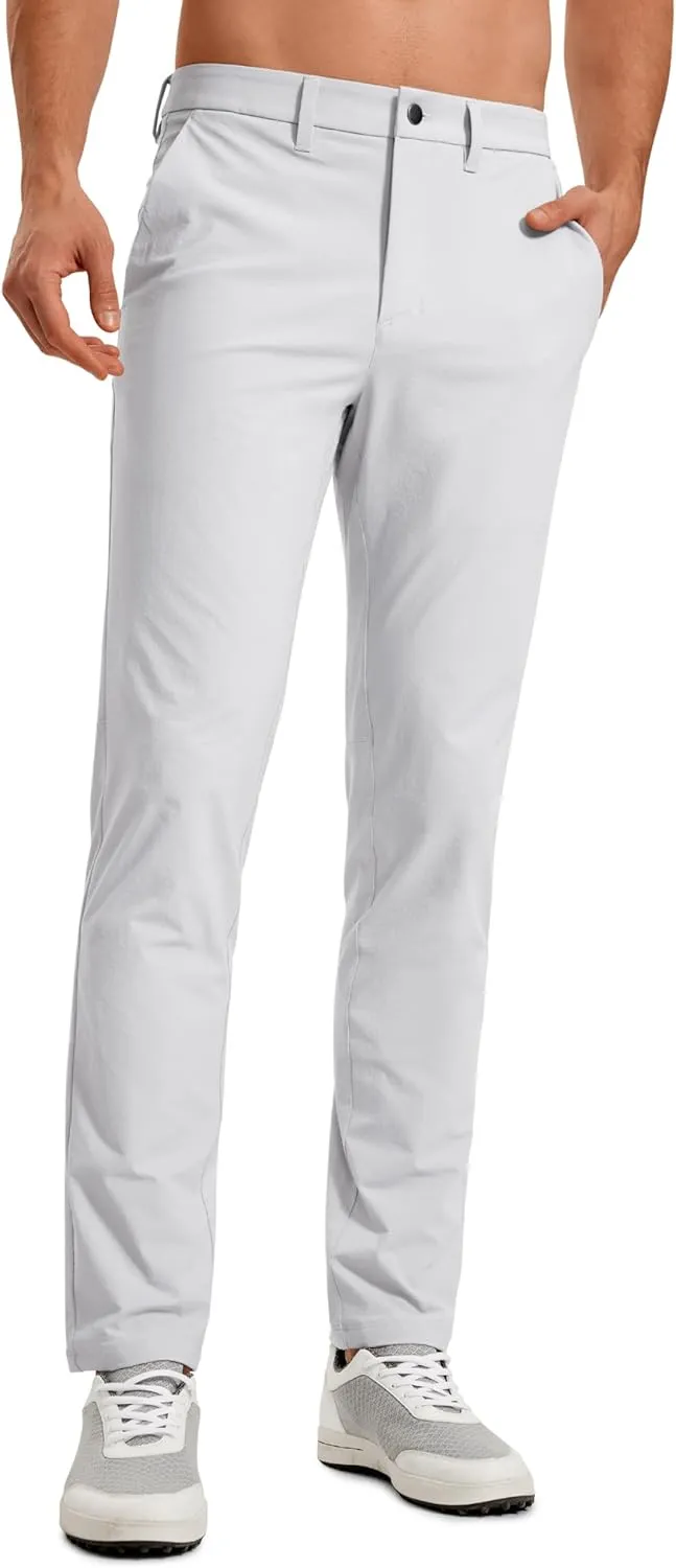 CRZ YOGA Casual Golf Pants for Men - 32" Water Resistant Lightweight Work Dress Trousers with Zipper Pockets