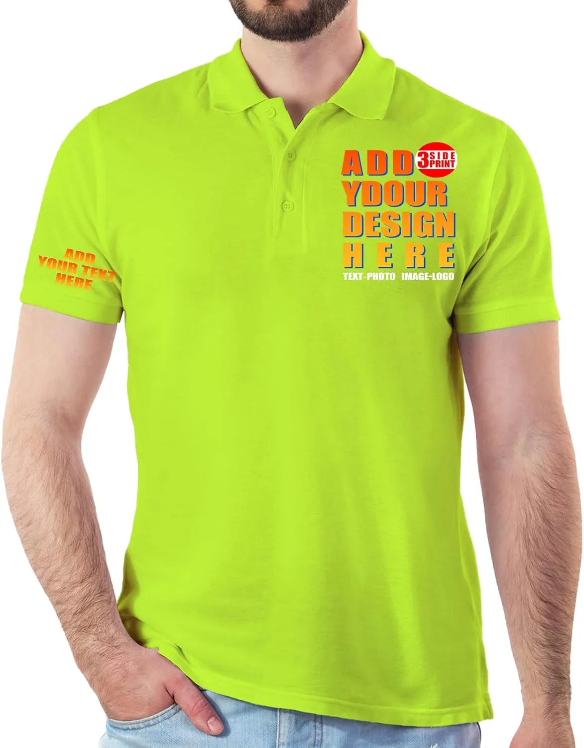 Custom Polo Shirt for Men Customized Golf Shirts Design Your Own Personalized Tee Upf50  Print Embroidered Text Photo Logo