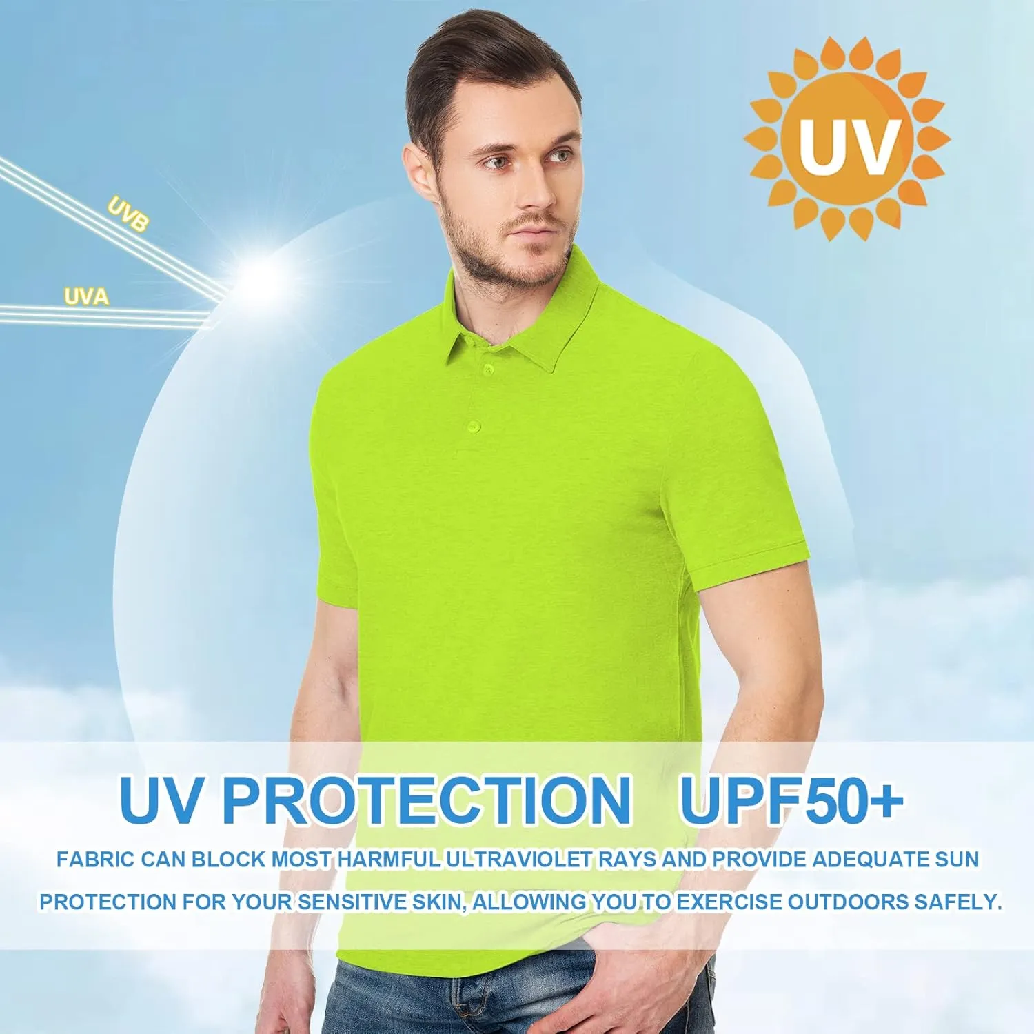 Custom Polo Shirt for Men Customized Golf Shirts Design Your Own Personalized Tee Upf50  Print Embroidered Text Photo Logo