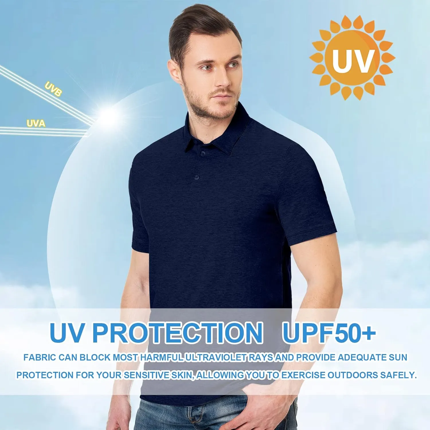 Custom Polo Shirt for Men Customized Golf Shirts Design Your Own Personalized Tee Upf50  Print Embroidered Text Photo Logo