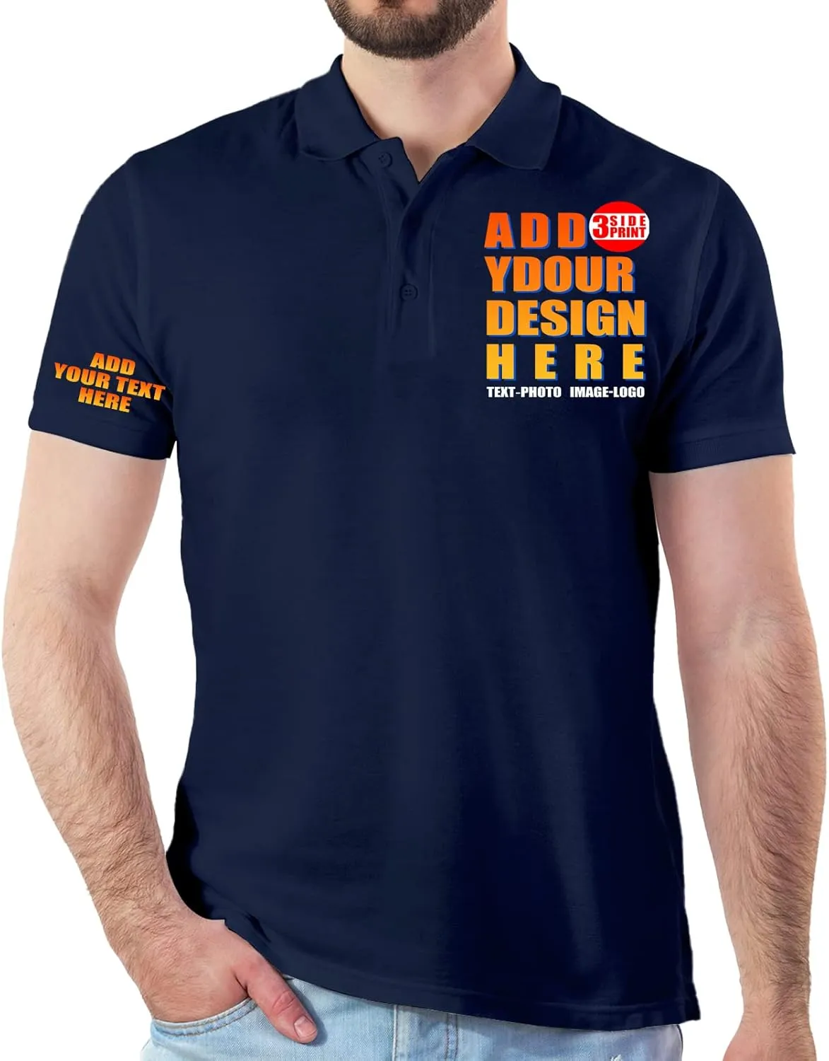 Custom Polo Shirt for Men Customized Golf Shirts Design Your Own Personalized Tee Upf50  Print Embroidered Text Photo Logo