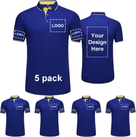 Custom Polo Shirts for Men Women Print Your Design Personalized T-Shirt with Logo Text Photo Short Sleeves