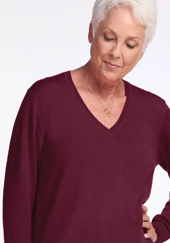 Francesca Sweater - Cabernet Crush