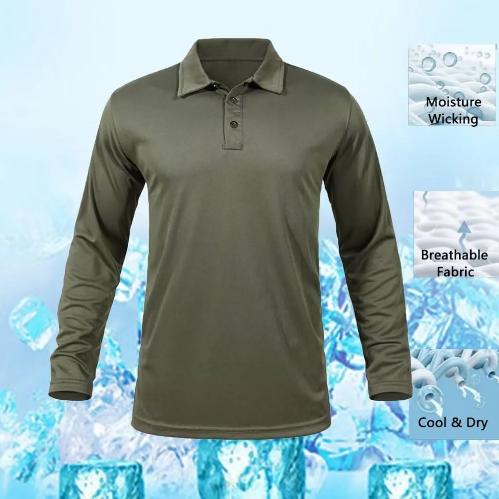 GYMELITE Men's Golf Polo Shirt Short & Long Sleeve Polo Shirts Dry Moisture Wicking Performance Outdoor Casual Collar Shirt