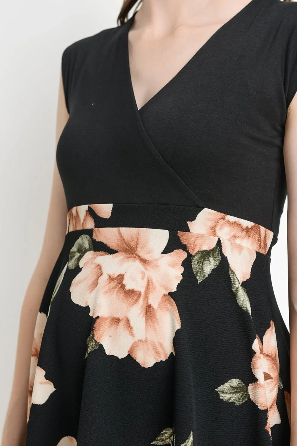 HELLO MIZ Women's Floral Maternity Mini Dress