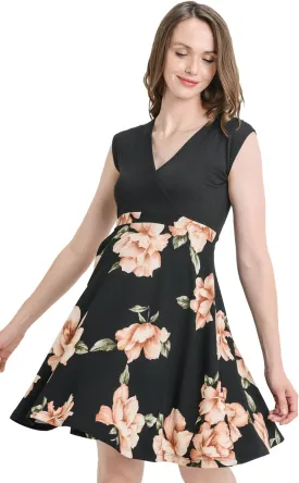 HELLO MIZ Women's Floral Maternity Mini Dress