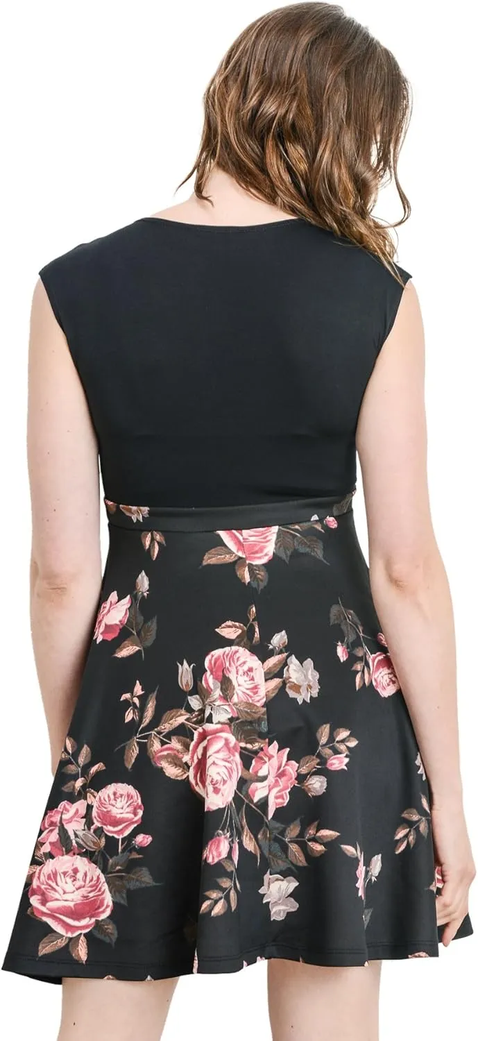 HELLO MIZ Women's Floral Maternity Mini Dress