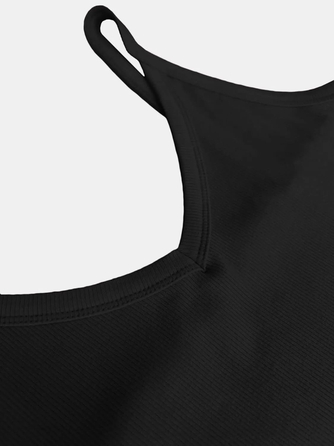 iGENJUN Womens Spaghetti Strap V-Neck Ribbed Tank Tops for Women 2025 Slim Fitted Soft Camisole Basic Layering Shirts
