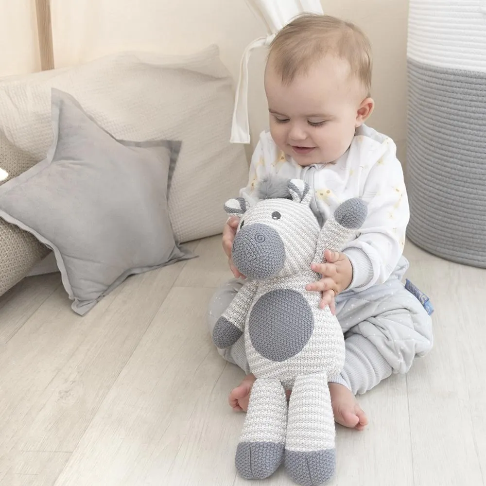 Living Textiles Knitted Soft Toy - Zac Zebra
