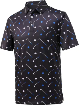 Mens Dry Fit Athletic Golf Polo Shirts Short Sleeve Moisture Wicking Performance Fabric