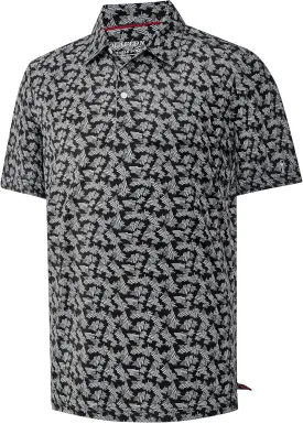 Mens Golf Shirt Moisture Wicking Dry Fit Print Performance Short Sleeve Polo Shirts for Men
