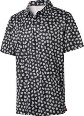 Mens Golf Shirt Moisture Wicking Dry Fit Print Performance Short Sleeve Polo Shirts for Men
