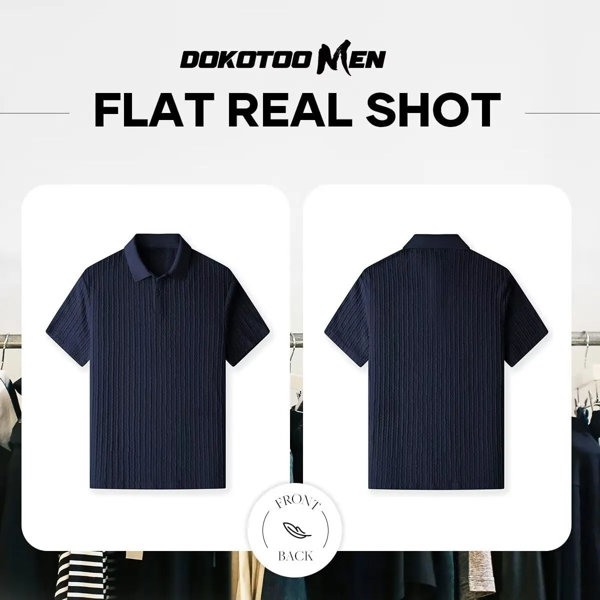 Mens Knit Polo Shirts Short Sleeve Button Down Texture Polo T Shirts Casual Golf Polo Collared Shirts