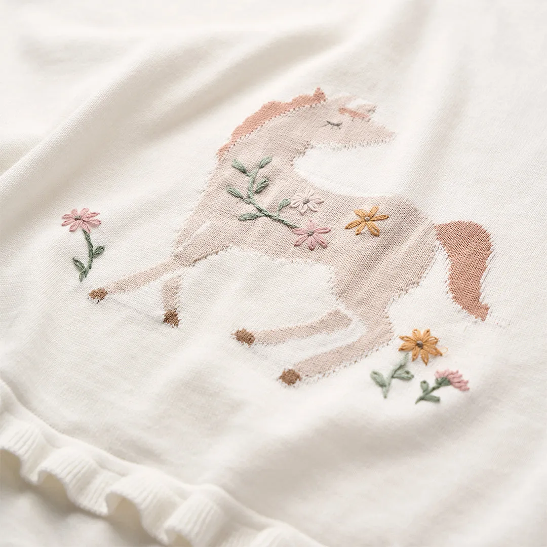Pony Meadow Knit Blanket
