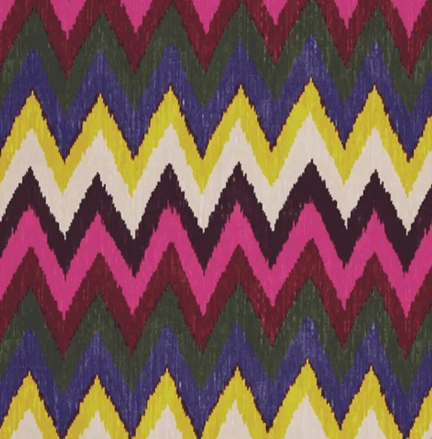 Schumacher Adras Ikat Print Jewel Fabric