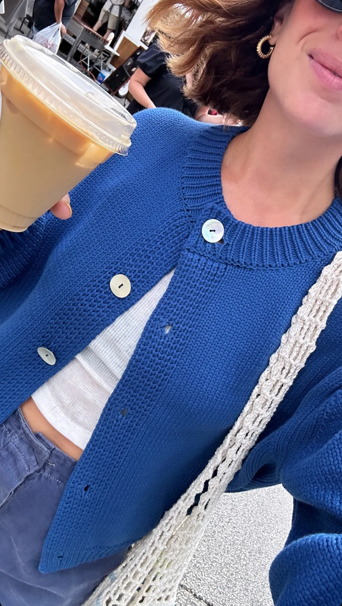 Shipley Cotton Cardigan - Cobalt