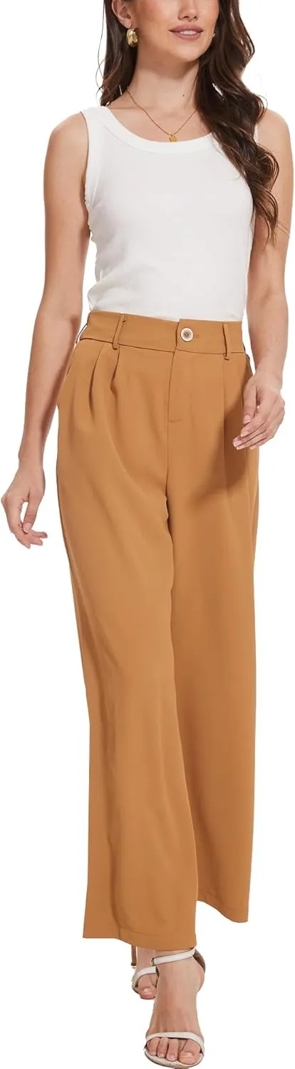 Spicy Sandia Women Wide Leg Dress Pants High Elastic Waisted Work Trousers Office Business Casual Dressy Slacks
