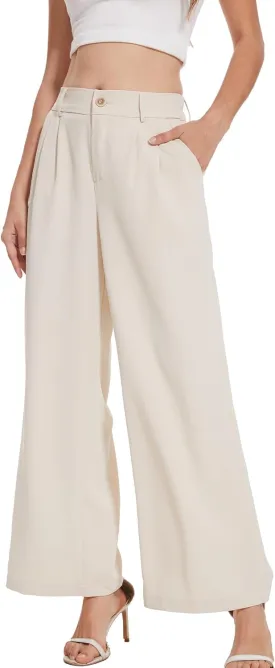 Spicy Sandia Women Wide Leg Dress Pants High Elastic Waisted Work Trousers Office Business Casual Dressy Slacks