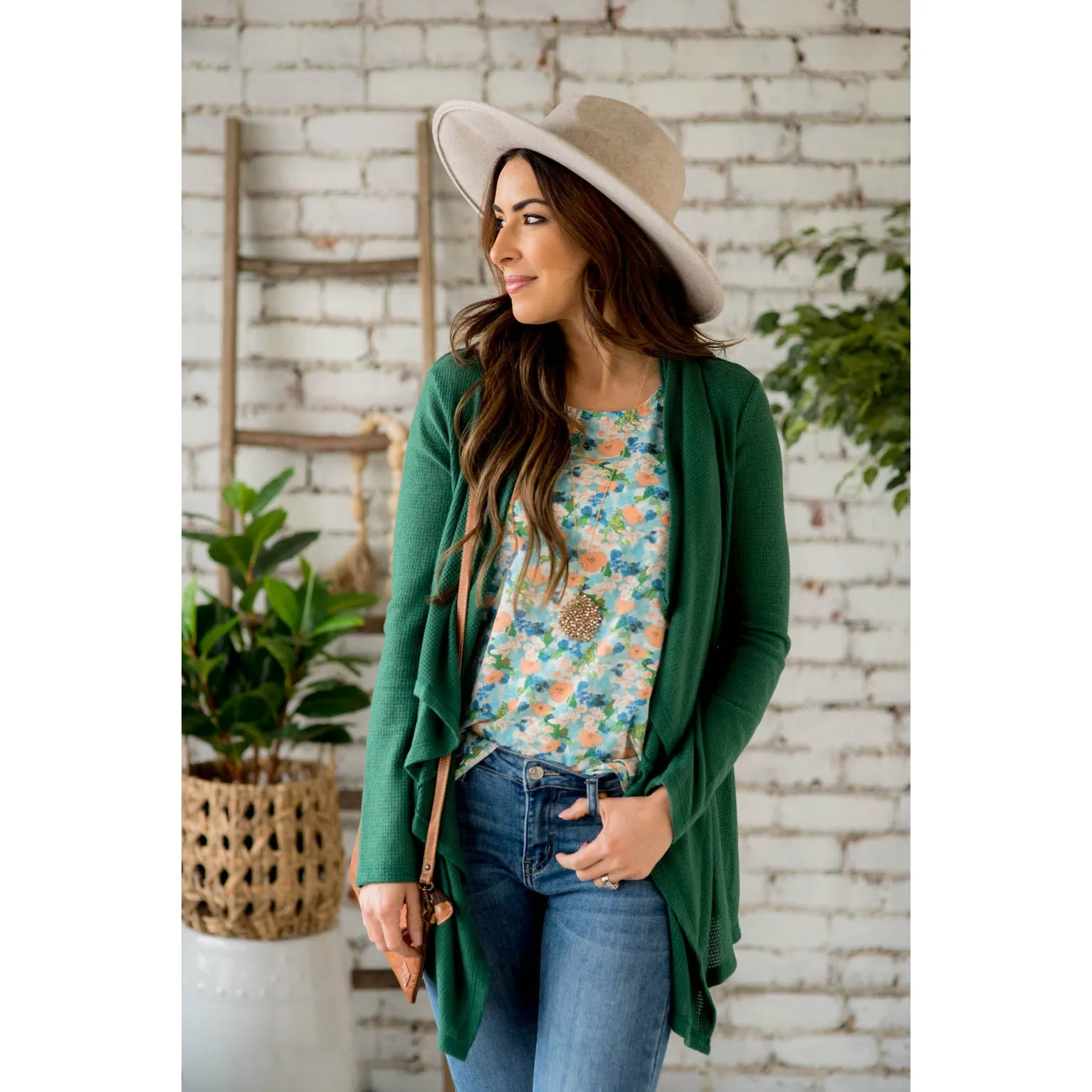 Waffle Waterfall Cardigan