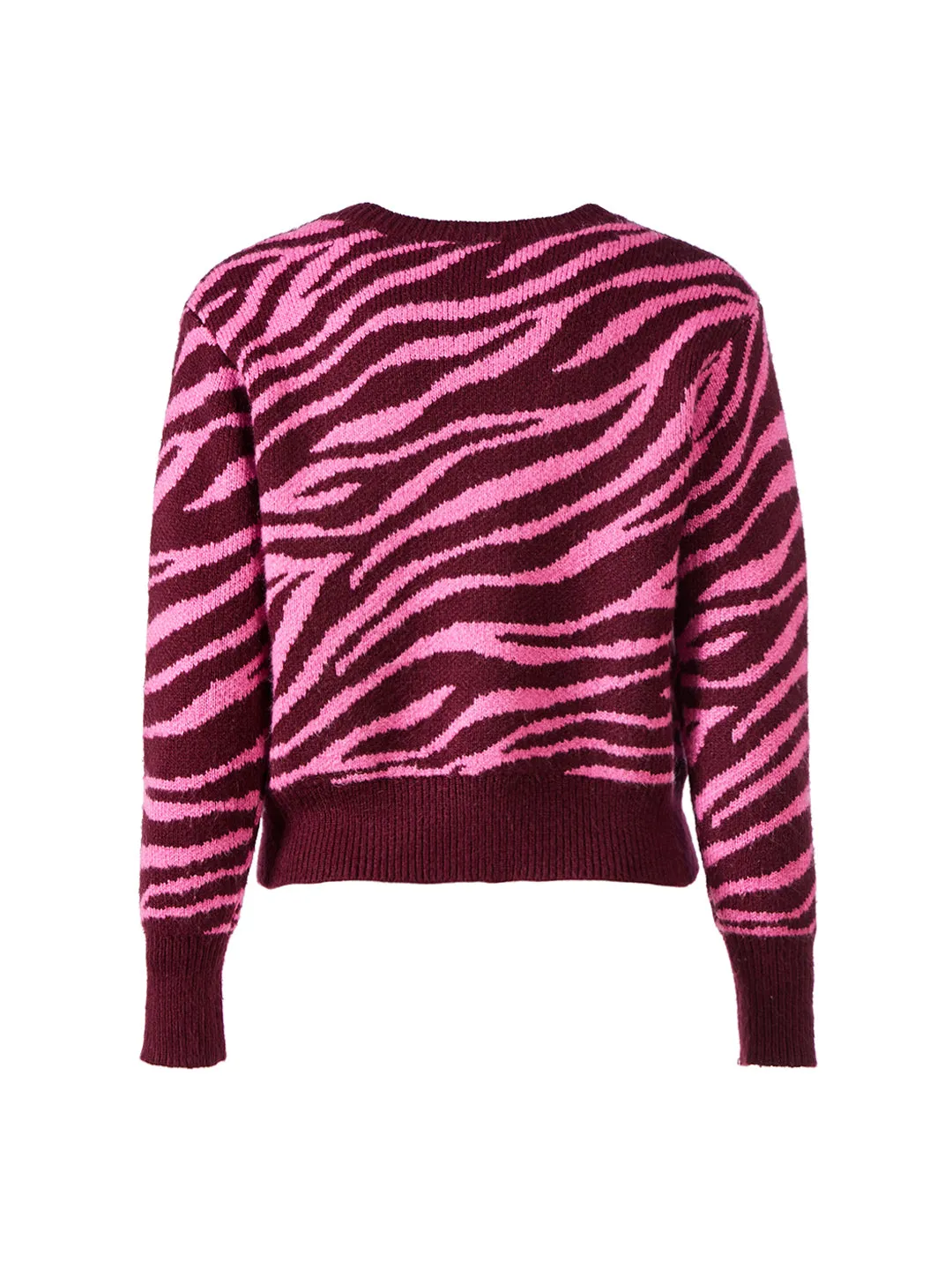Zebra Jacquard Sweater in Mauve Rose
