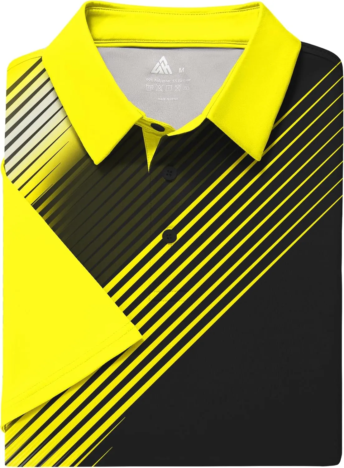 ZITY Men's Golf Shirts Short Sleeve Moisture Wicking Performance Print Patterns Casual Collared Golf Polo Shirt for Men